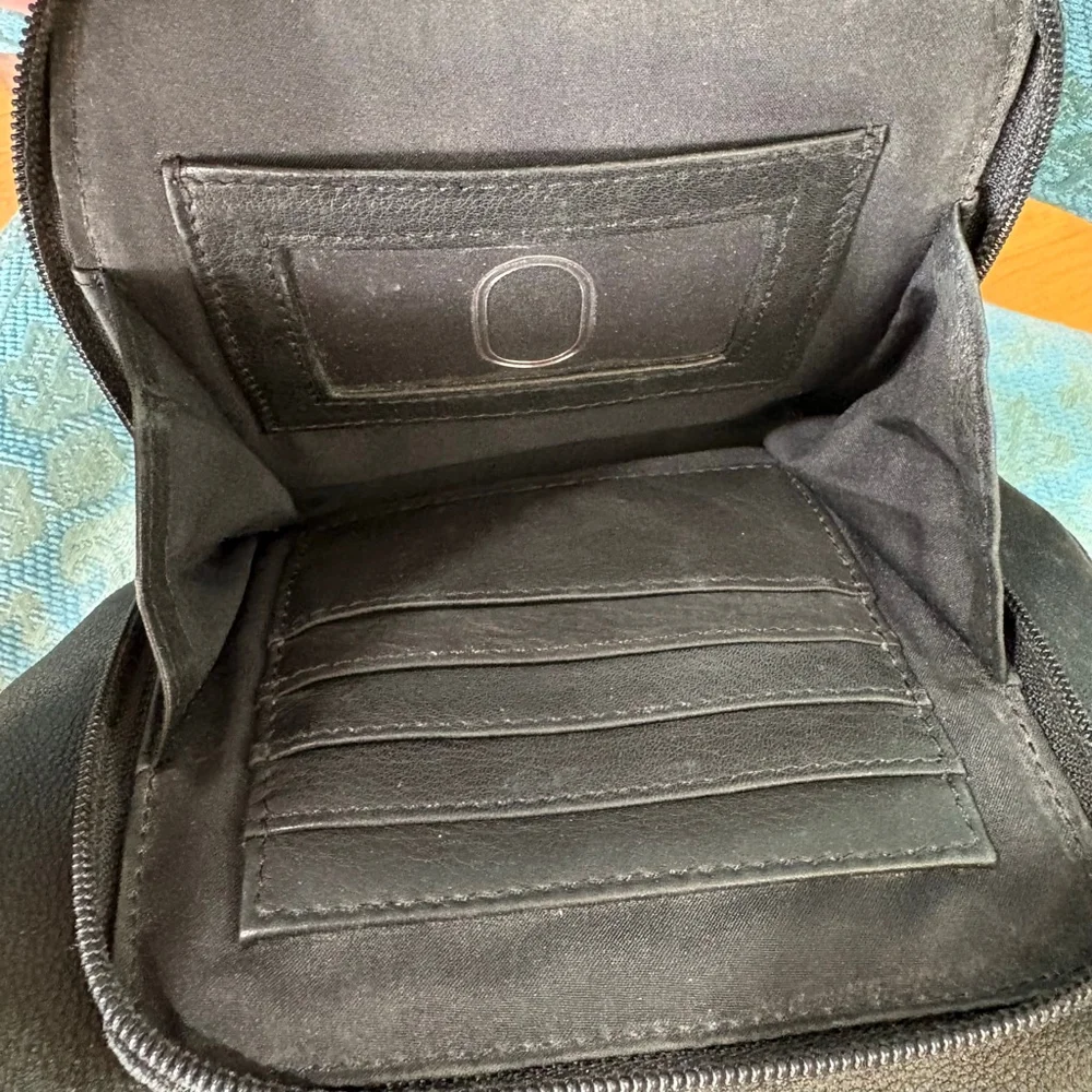 VTG Fossil Black Leather Crossbody Bag One Size